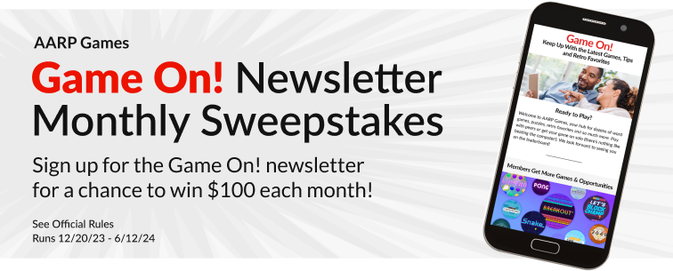 sign up for the game on newsletter for a chance to win 100 dollars each month