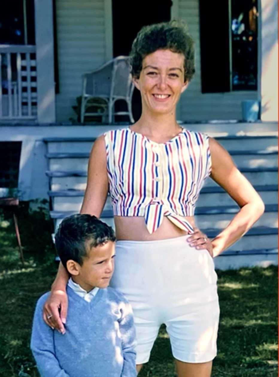 john colapinto as a young boy standing next to his mother carol in a photo from nineteen sixty three