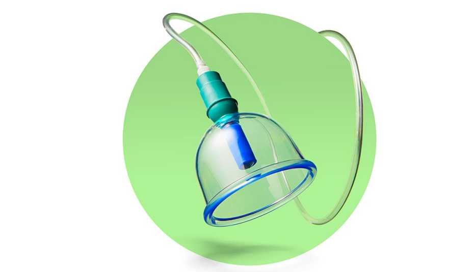 a cupping tool on a green background