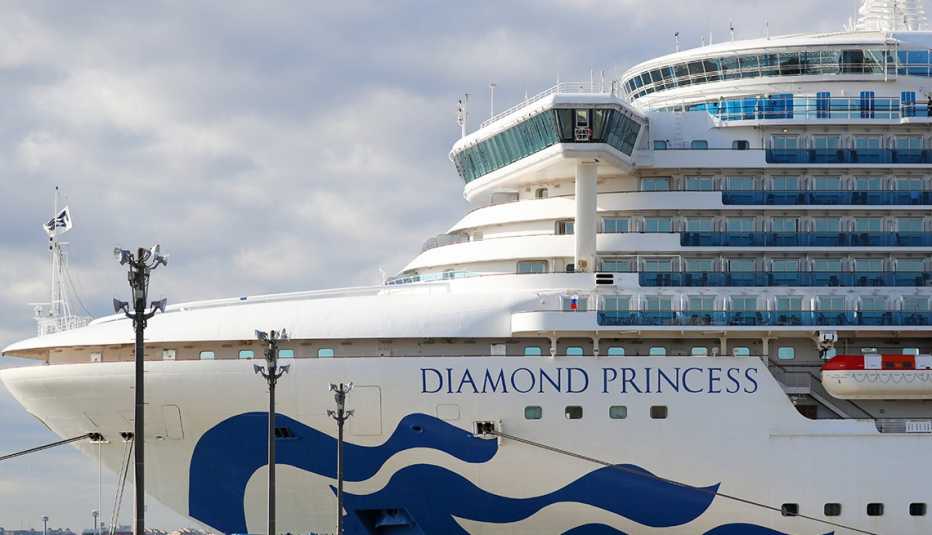 The Diamond Princess cruise ship which is anchored at Daikoku Pier of the Yokohama Port is seen prior to quarantined passengers disembark on February 19, 2020 in Yokohama, Kanagawa, Japan