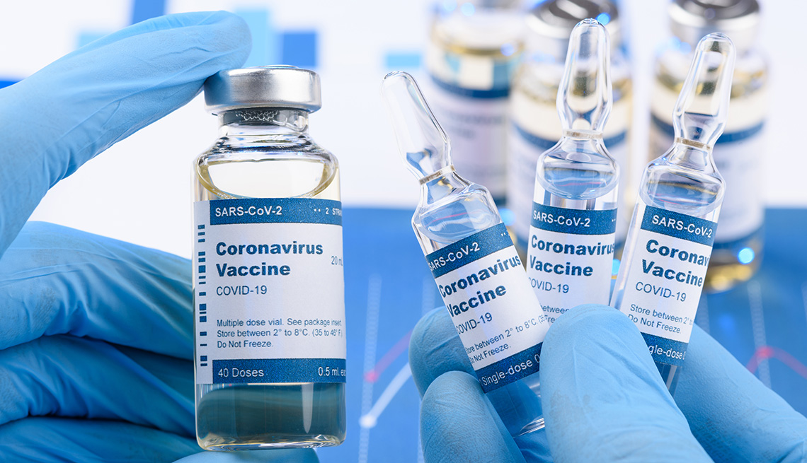 Different vials of coronavirus vaccine