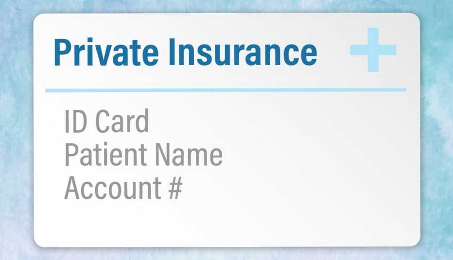 illustration of a sample private insurance card