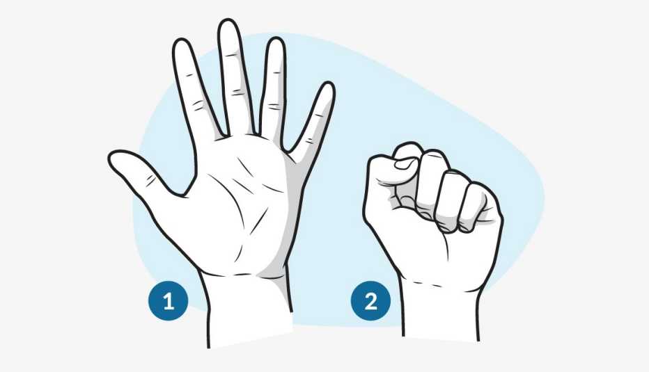 an illustration of a finger spread stretch