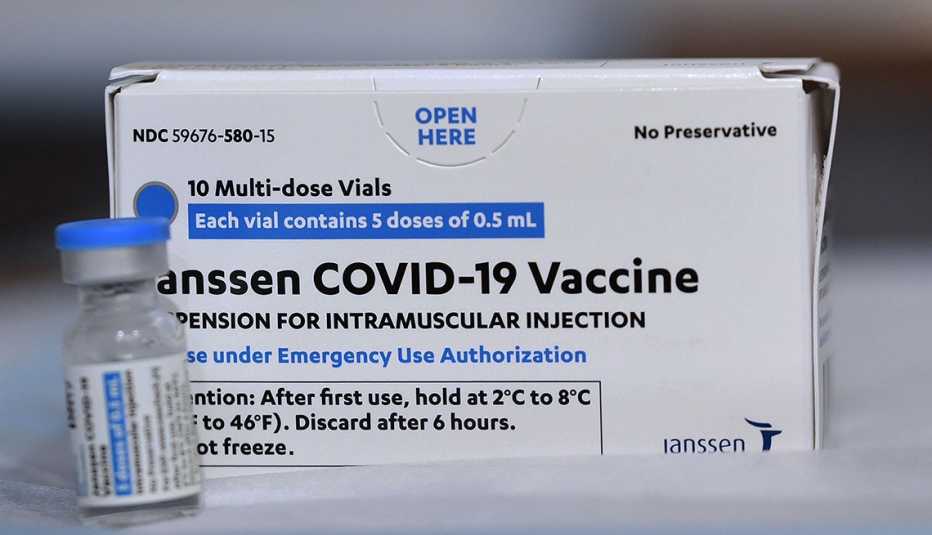 Johnson & Johnson Janssen COVID-19 vaccine box and vial