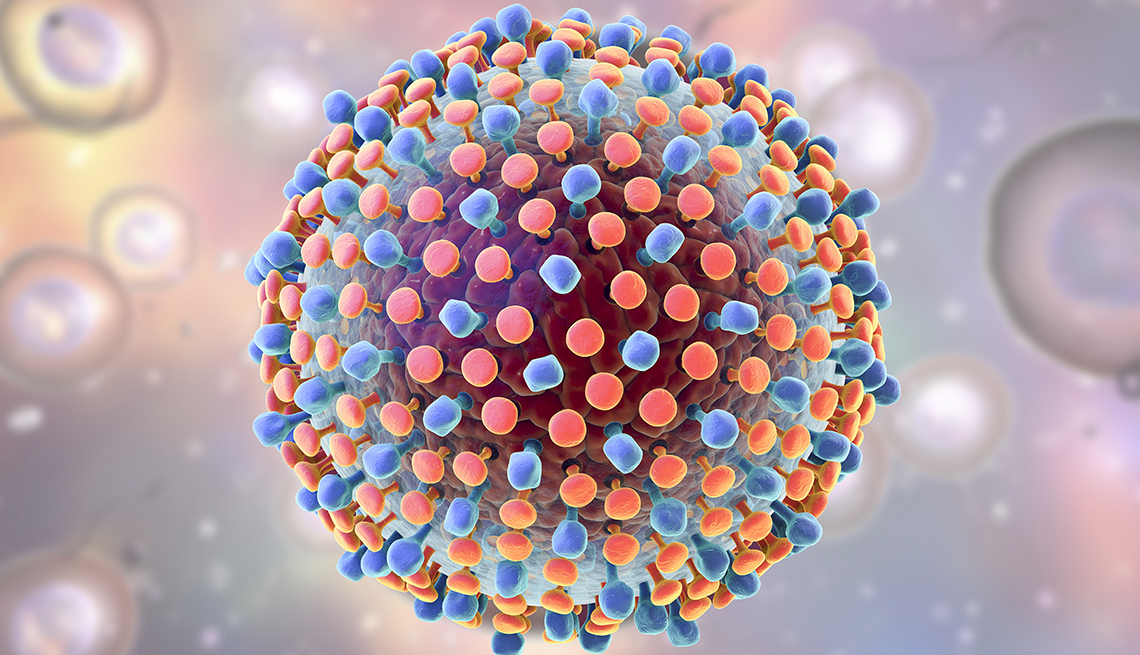 computer illustration of the Hepatitis C virus