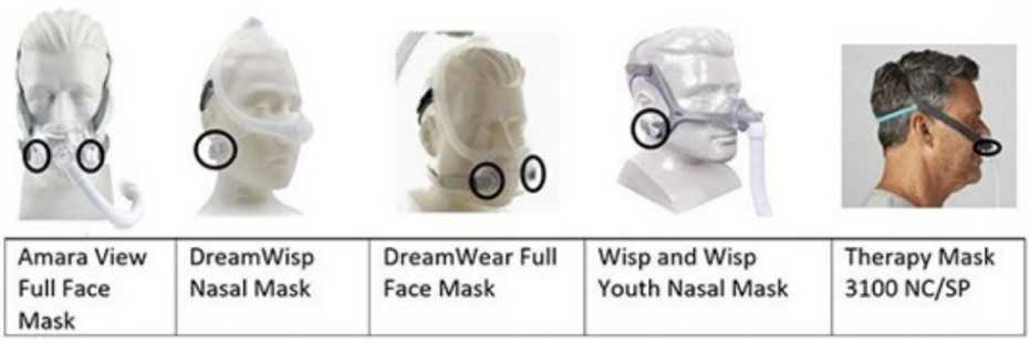 examples of sleep apnea cpap masks that have been recalled