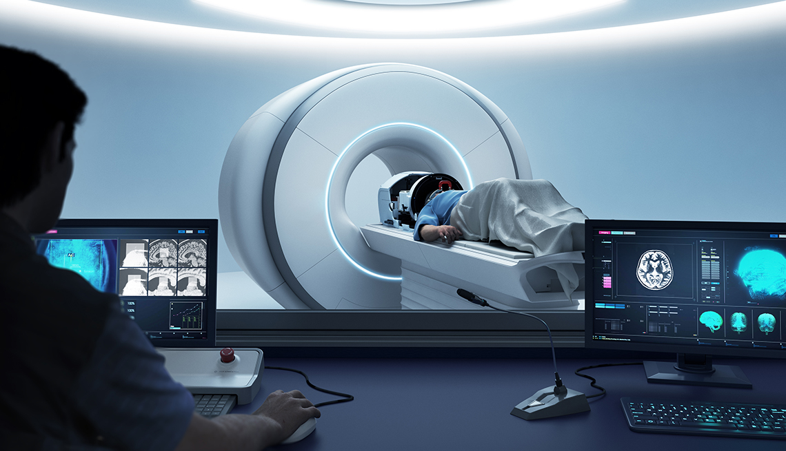 man getting a brain scan