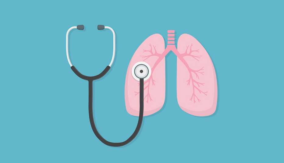 stethoscope and lung illustration