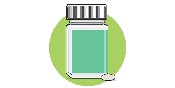 An icon for oral medications on a green background