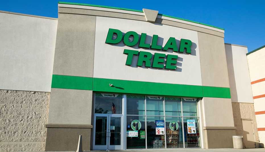 A logo sign outside of a Dollar Tree retail store location