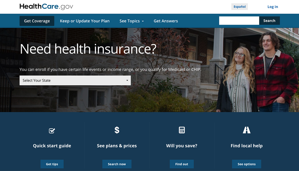 screenshot of the health care dot gov website in june twenty twenty two