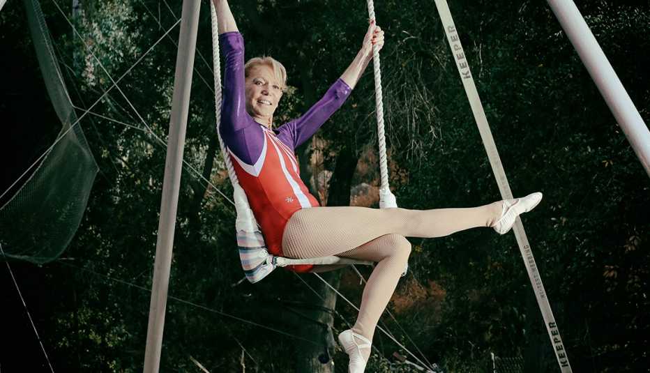 Betty Goedhart, the world's oldest trapeze artist, in Escondido, Calif. on November 19, 2017