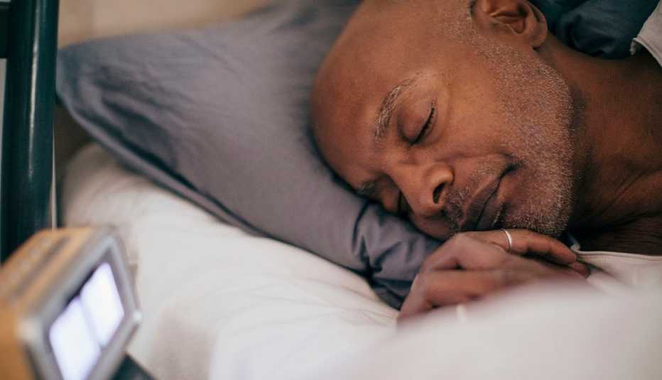 African American man sleeping