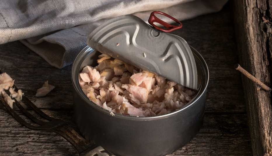 opened can of tuna