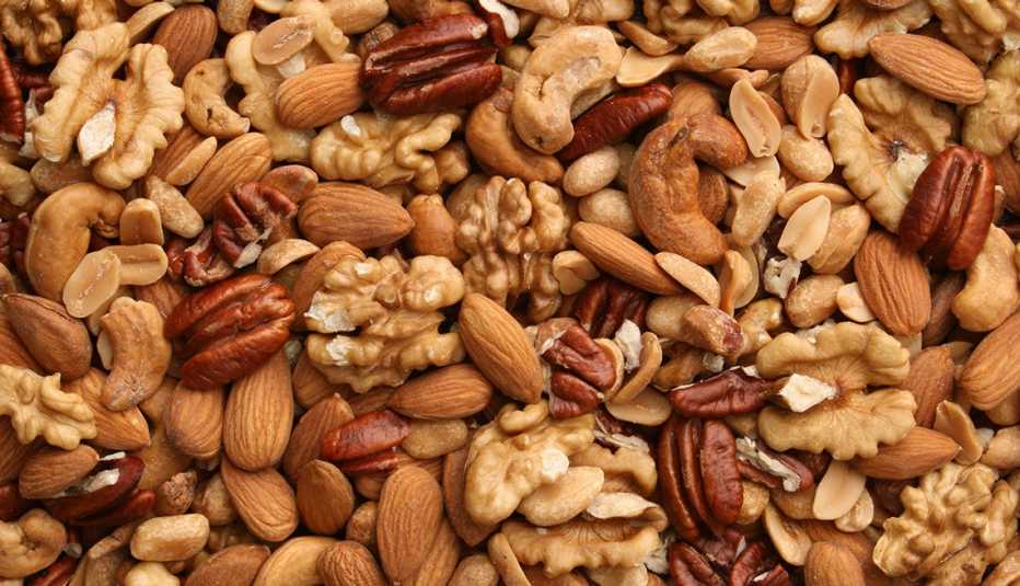 close up shot of a variety of nuts