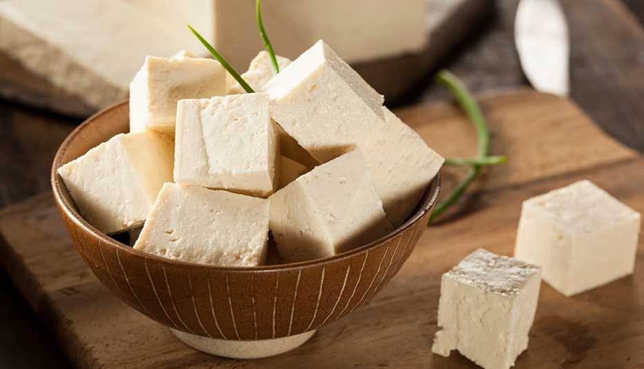 raw tofu in bowl