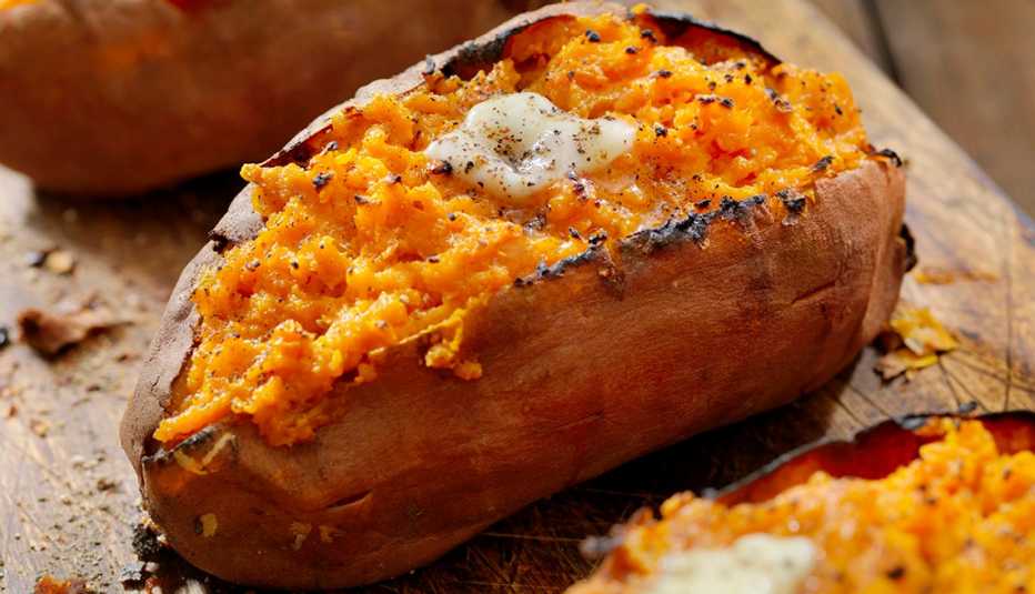sweet potato with melting butter