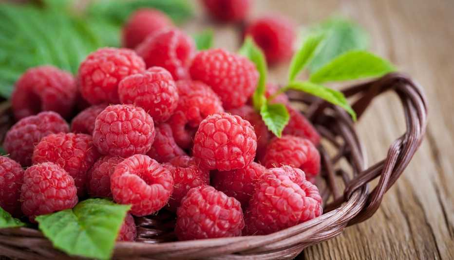 raspberries in a basket