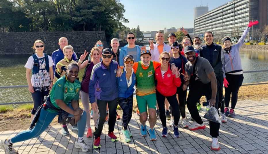 Group of runners who joined Ron Romano in Tokyo on March 3 for his shakeout run.