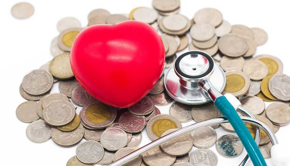 Saving money for medical concept, heart disease
