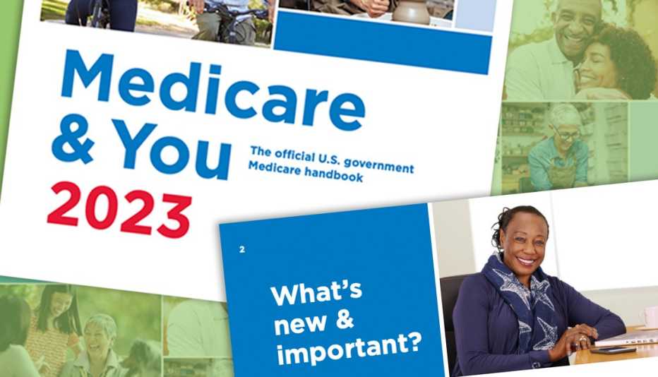collage of images from the new 2023 Medicare handbook