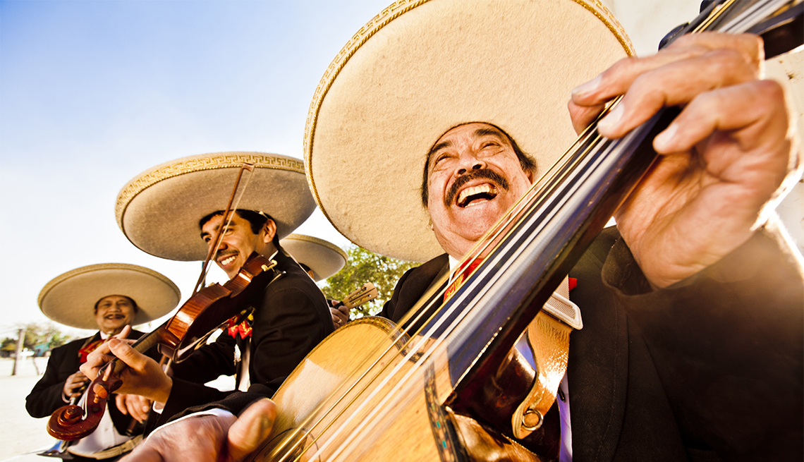 Group of four Musicians playing Mariachi music