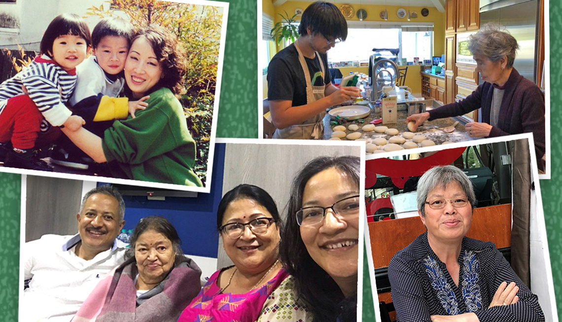 four snapshots of asian american pacific islander families of a a r p staff members