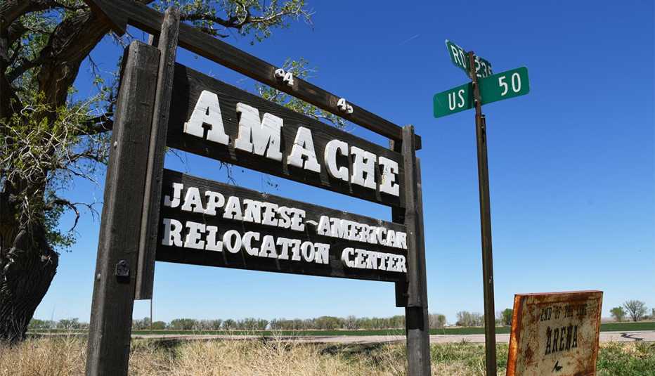 entrance to the Amache Japanese-American Relocation Center in Granada, Colorado 