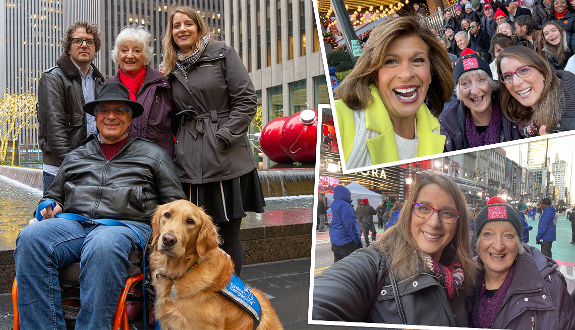 Wish of a Lifetime recipient Cathy Penta and her family attending the 2022 Macy's Thanksgiving Day Parade and sightseeing in New York City 
