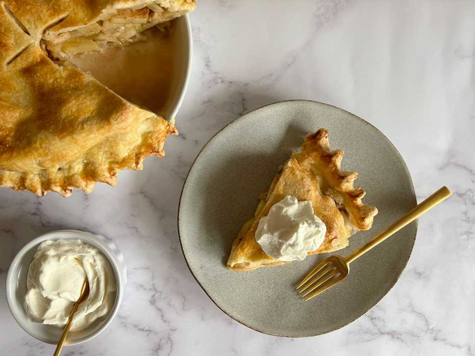 pie baked using martha stewarts apple pie recipe