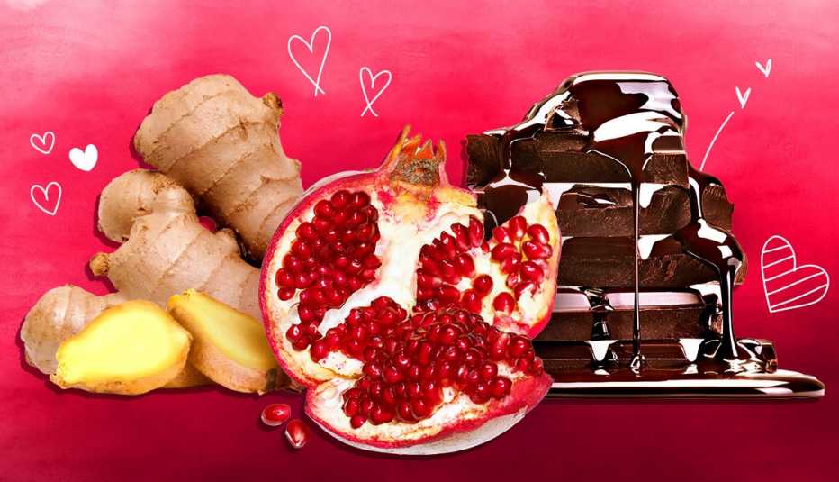 ginger pomegranate and dark chocolate three foods considered aphrodisiacs