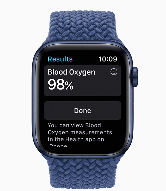 Apple Watch Series 6 - Displaying blood oxygen measurements