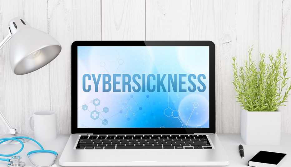 a computer monitor with the word cybersickness on it