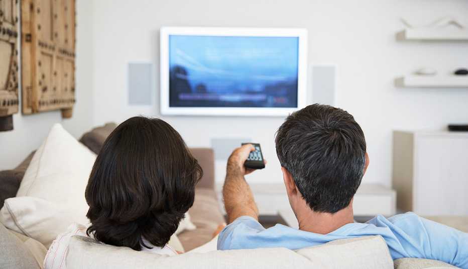 Couple watching television 