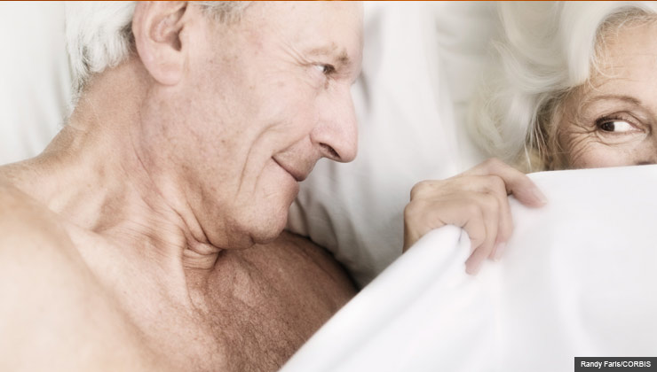 Senior Couple Flirting in Bed, Older Men- 6 Keys to Enhancing Erotic Arousal     