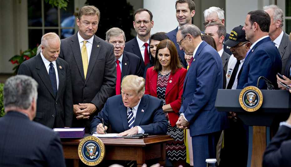 President Trump signing a bill