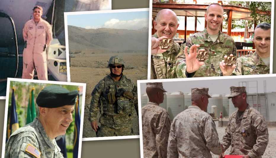 collage of photos from afghan war veterans that a a r p interviewed