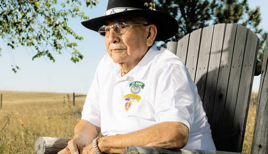 Former Army medic Francis Whitebird at his home in St Francis, SD on Thursday September 1st, 2022.