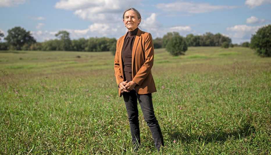 Rhonda Cornum stands on her farm in Paris, KY on September 7, 2022. Cornum is a retired United States Army officer, a surgeon, and was a prisoner of war during the Gulf War. 