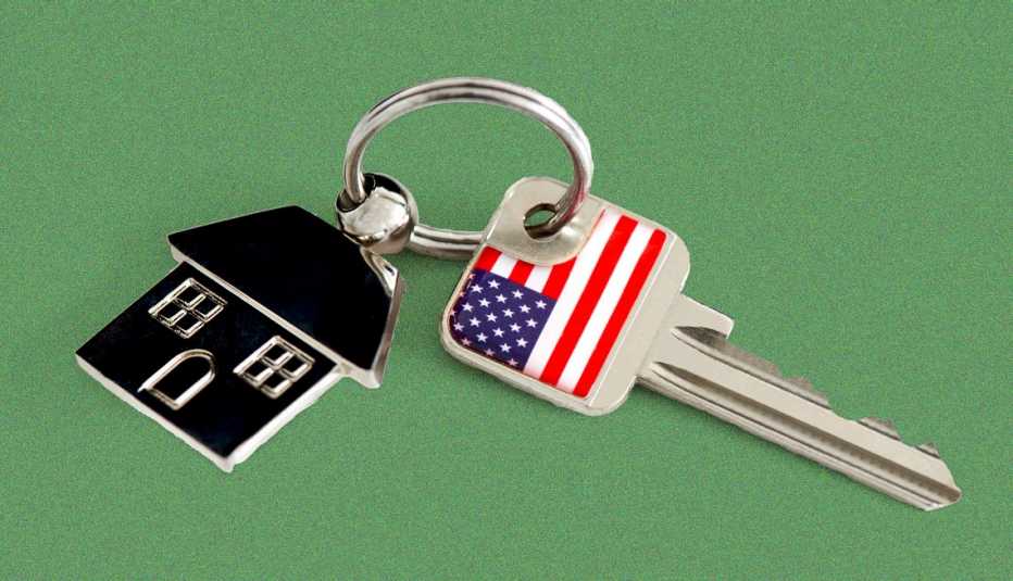 a key with an american flag on it