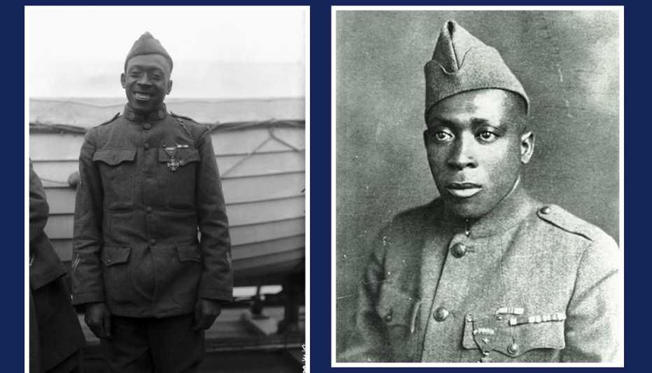 Sgt. Henry Johnson of the 369th Infantry Regiment was awarded the French Croix de Guerre for bravery during an outnumbered battle with German soldiers, Feb. 12, 1919