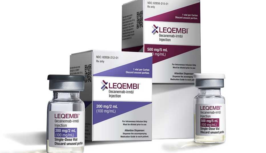 boxes and vials of the drug leqembi