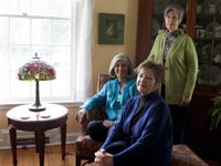Three women livingroom, shared home (Maisie Crow), Women 50+ Living Together