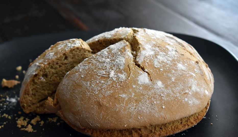 A loaf of soda bread made with Guinness stout