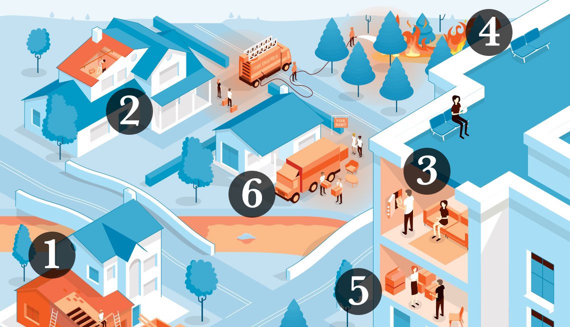Graphic illustration of a community with homes 