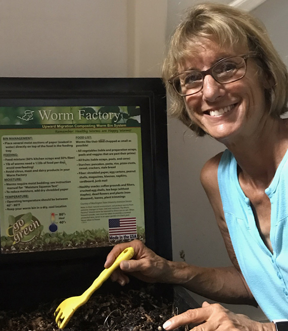 Ann Barklow at her worm factory