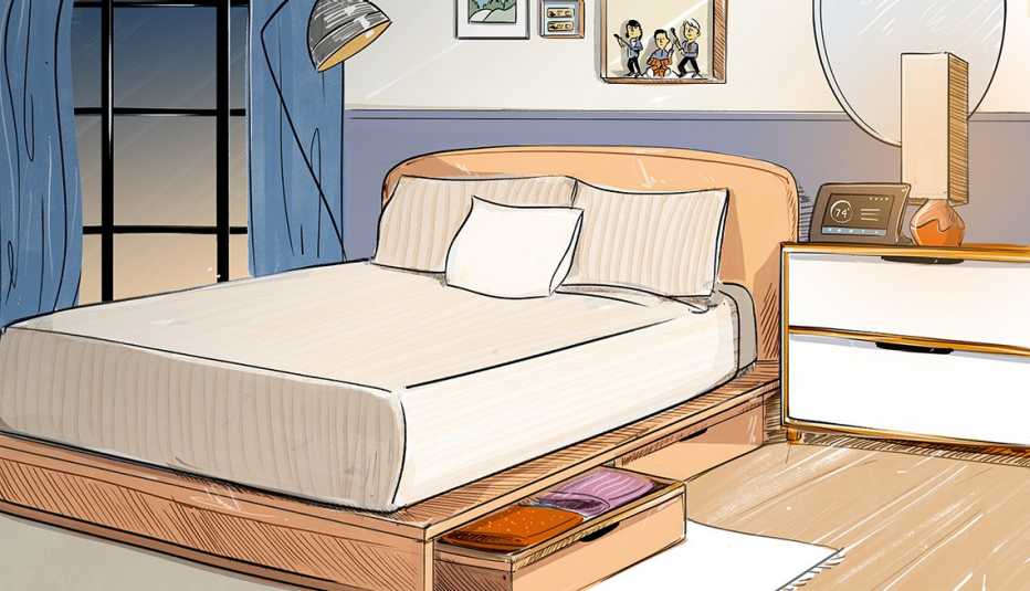 design sketch for a bedroom