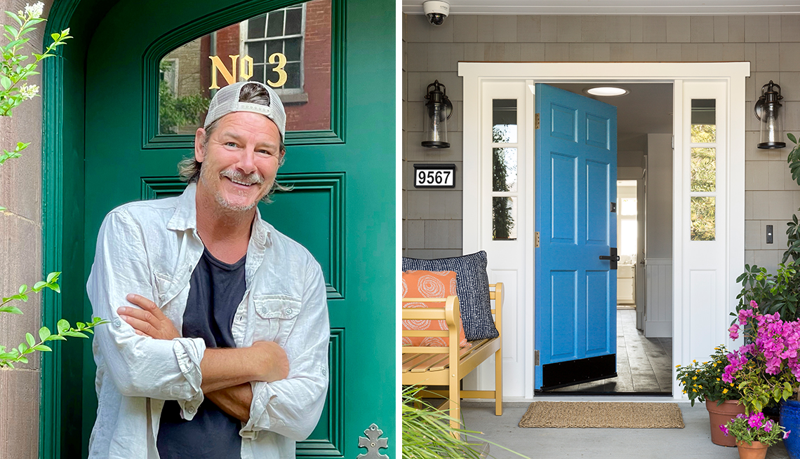 home renovation personality ty pennington and a house front entraceway