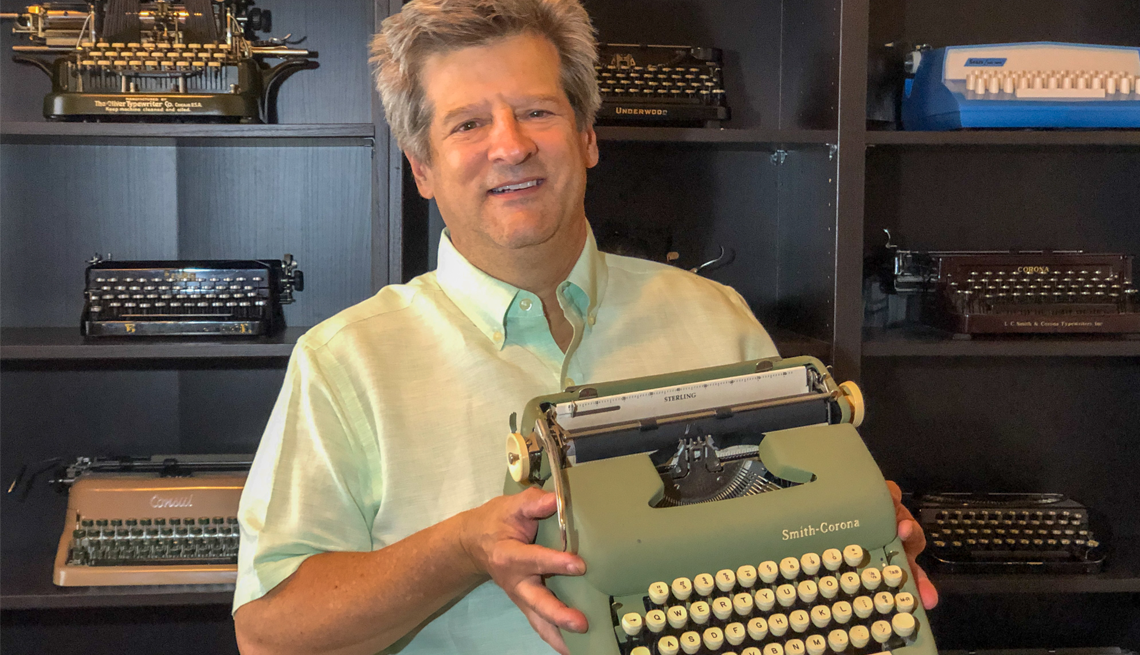 typewriter collector vinny minchillo often shares his enthusiasm by loaning out his machines