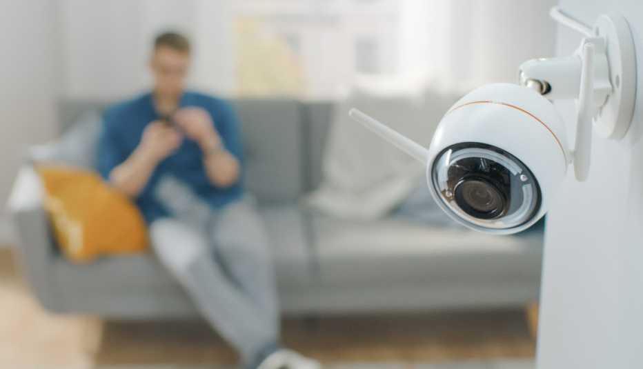 home security camera inside a house